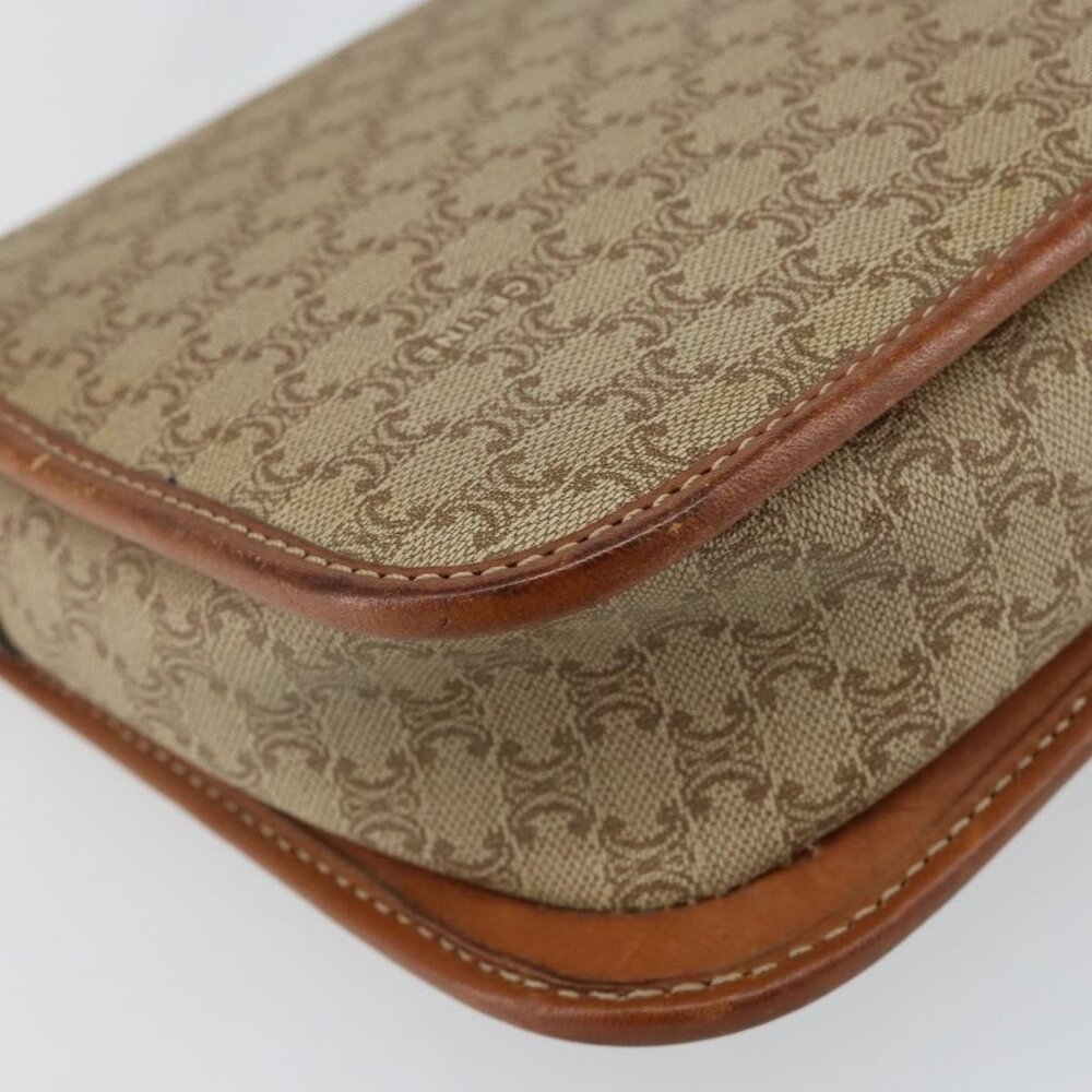 Authentic CELINE Macadam Canvas Shoulder Bag PVC Beige Gold - Picture 5 of 16